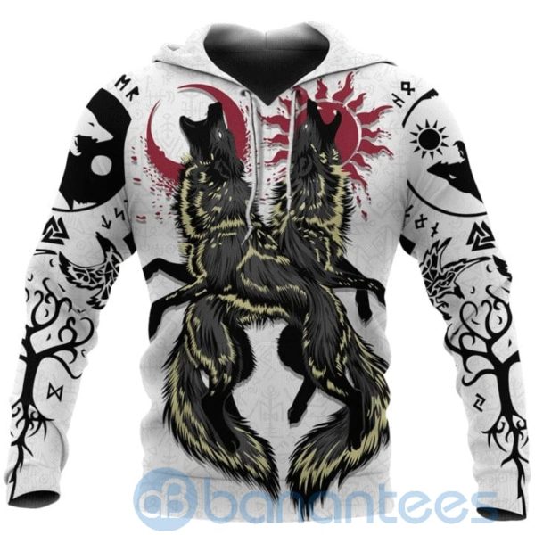 Viking Skoll and Hati Sun and MoonAll Over Printed 3D Hoodie Product Photo