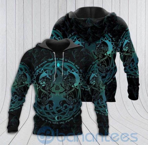 Viking Tattoo Hati And Skoll All Over Printed 3D Hoodie Product Photo
