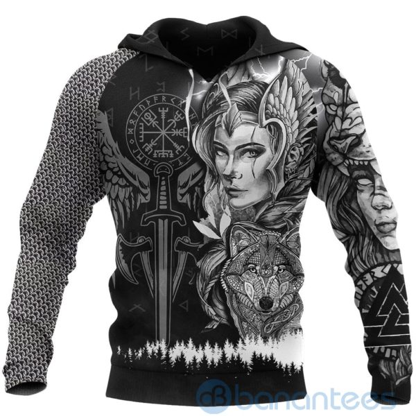 Viking Valkyrie Wolf All Over Printed 3D Hoodie Product Photo