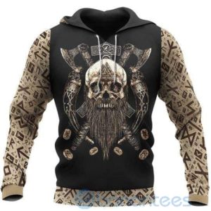 Viking Warrior Beard Skull Valhalla All Over Printed 3D Hoodie Product Photo