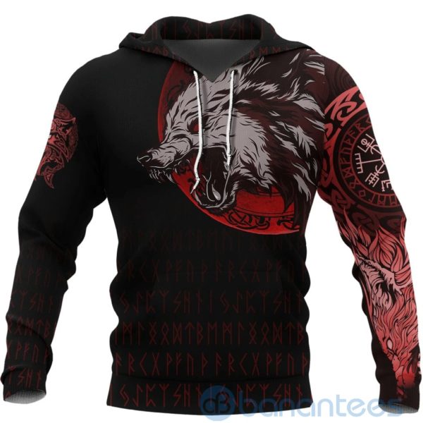 Viking Wolf Blood Moon All Over Printed 3D Hoodie Product Photo