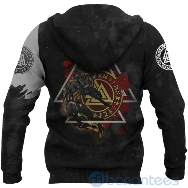Viking Wolf Fenrir Moon and Raven All Over Printed 3D Hoodie Product Photo