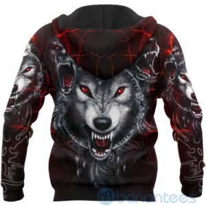 Viking Wolf Red Thunder All Over Printed 3D Hoodie Product Photo