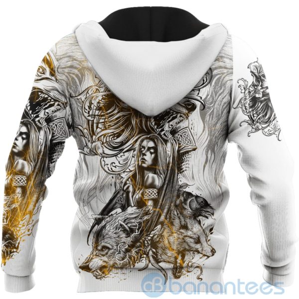 Viking Wolf Tattoo Girl All Over Printed 3D Hoodie Product Photo