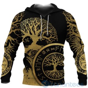 Viking Yggdrasil Gold All Over Printed 3D Hoodie Product Photo