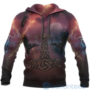 Vikings Mjolnir Raven Of Odin All Over Printed 3D Hoodie Product Photo