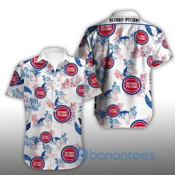Vintage Detroit Pistons Summer Shirt Short Sleeves Hawaiian Shirt Product Photo