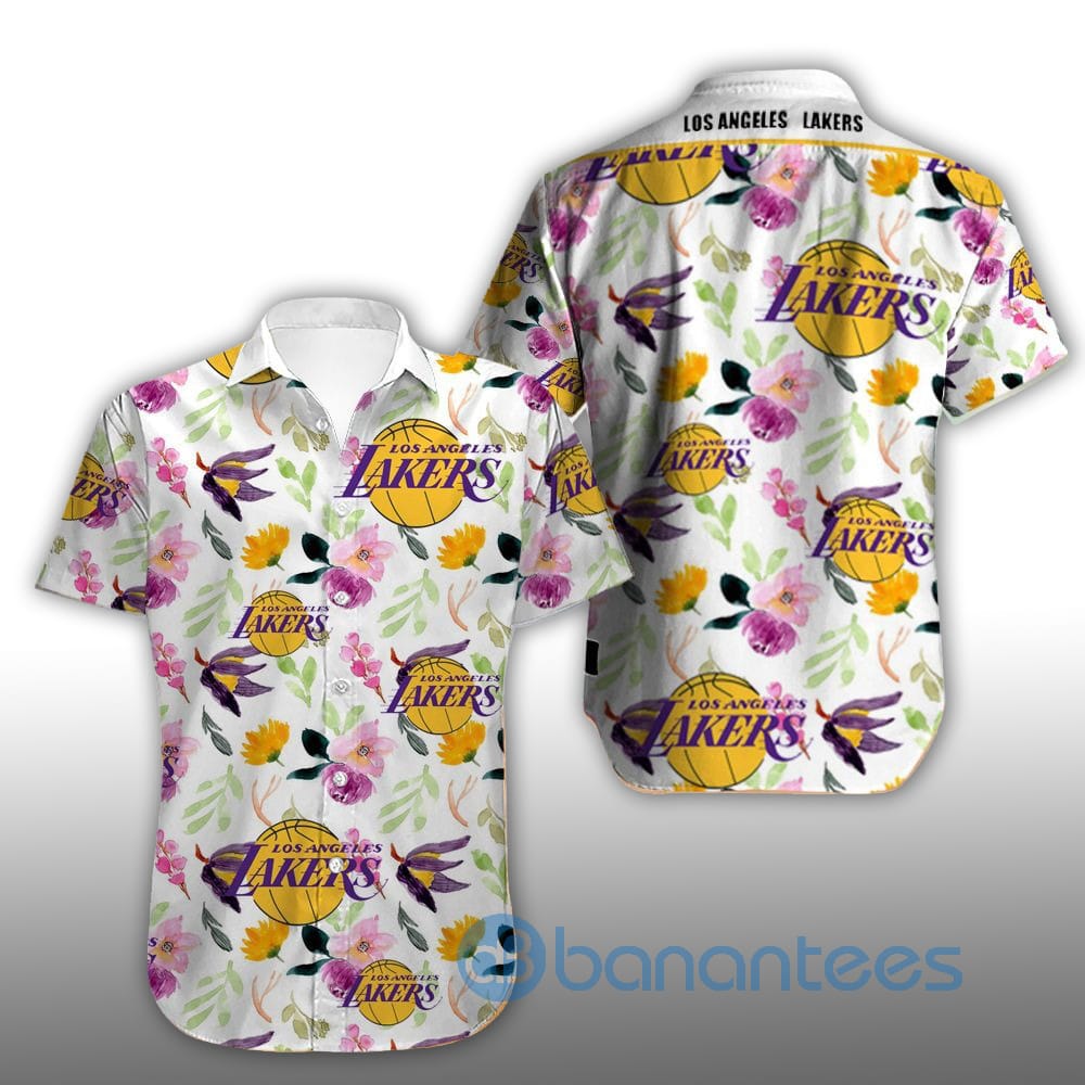 Vintage Los Angeles Lakers Summer Shirt Short Sleeves Hawaiian Shirt