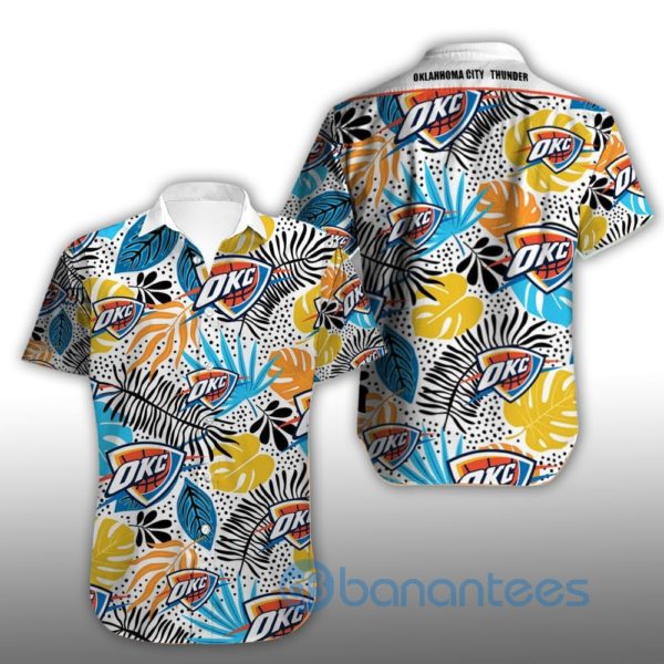 Vintage Oklahoma City Thunder Summer Shirt Short Sleeves Hawaiian Shirt Product Photo