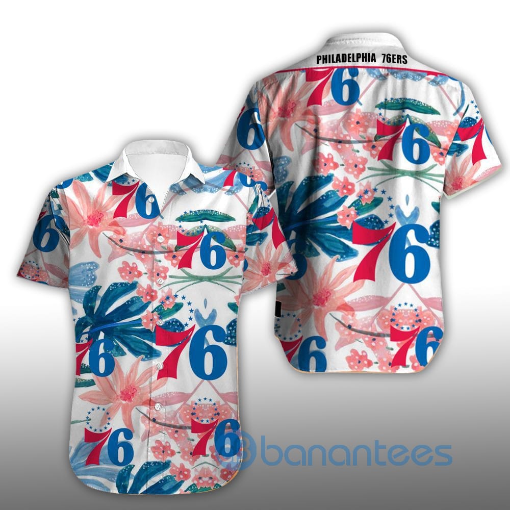 Vintage Philadelphia 76ers Summer Shirt Short Sleeves Hawaiian Shirt
