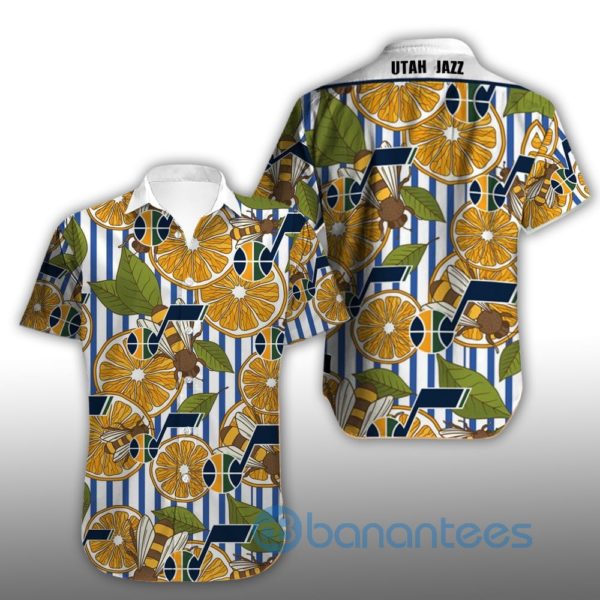 Vintage Utah Jazz Summer Shirt Short Sleeves Hawaiian Shirt Product Photo