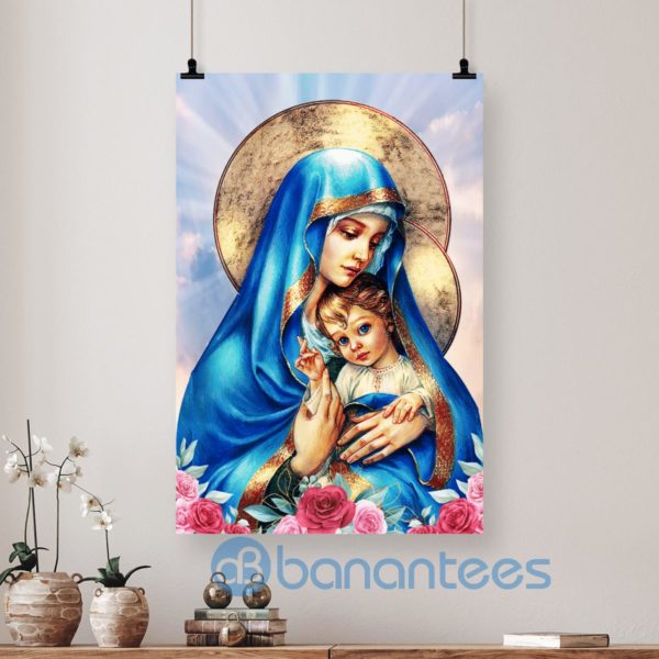 Virgin Mary Hugging Baby Jesus Wall Art Canvas Product Photo