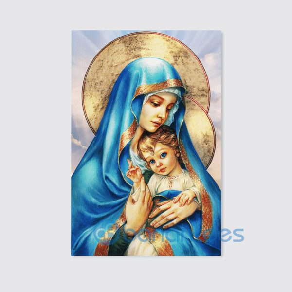 Virgin Mary Mother Mary Jesus Canvas Merry Christmas Gift Product Photo