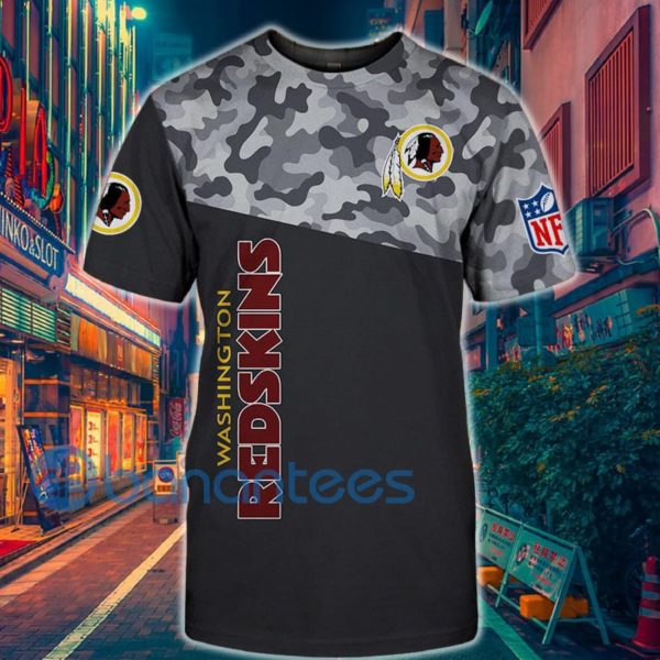 Washington Redskins Military Design All Over Printed 3D T Shirt Product Photo