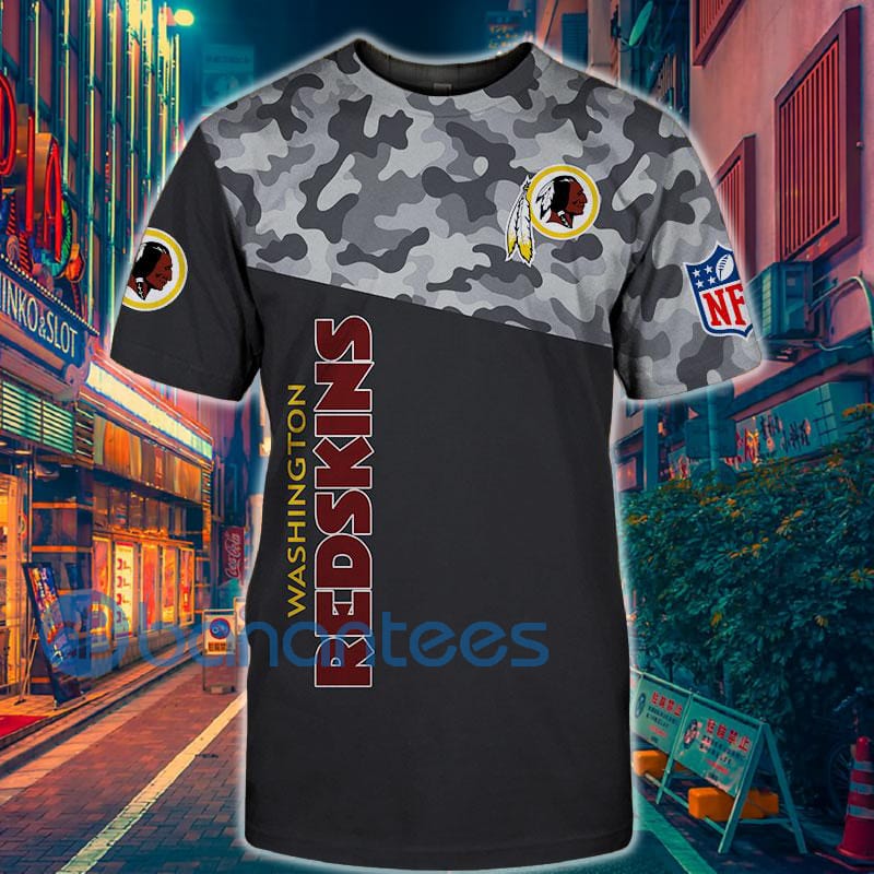 Washington Redskins Military Design All Over Printed 3D T-Shirt