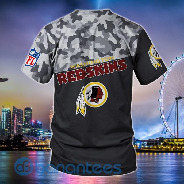 Washington Redskins Military Design All Over Printed 3D T Shirt Product Photo