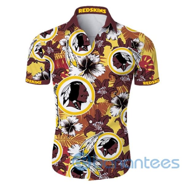 Washington Redskins Tropical Flowers Short Sleeves Hawaiian Shirt Product Photo