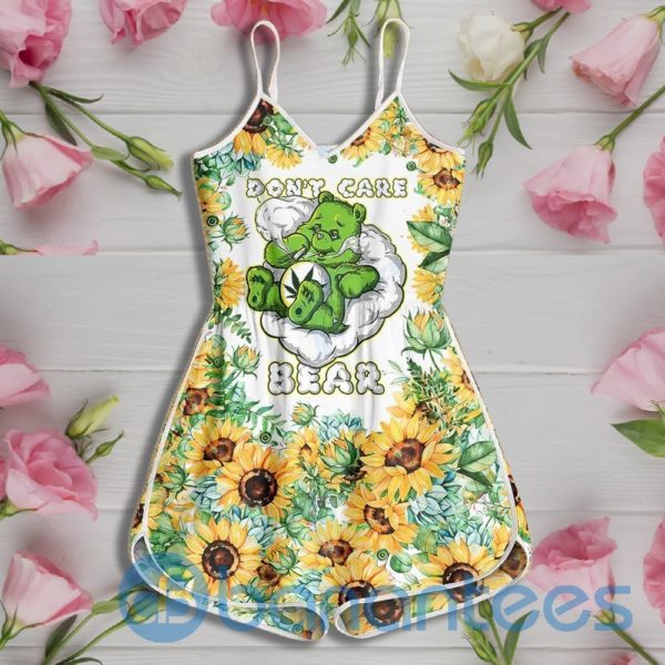 Weed Dont Care Bear Sunflower Rompers For Women Product Photo