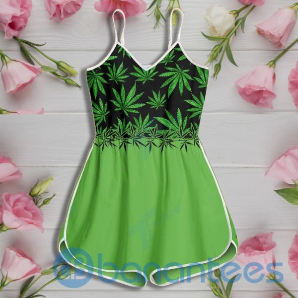 Weed Leaf Green Pattern Rompers For Women Product Photo