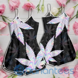 Weed Leaf Hologram Pattern Rompers For Women Product Photo