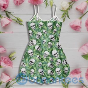 Weed Leaf Skull Pattern Rompers For Women Product Photo