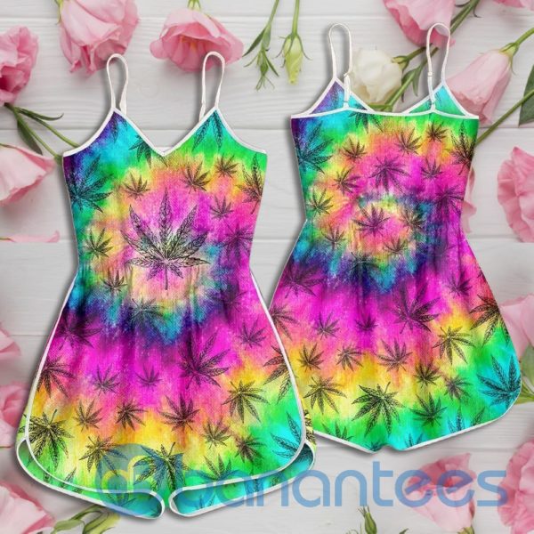 Weed Tie Dye Pattern Rompers For Women Product Photo