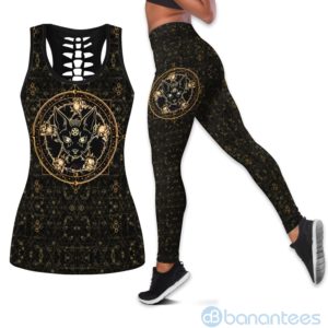 Wiccan Black Cat Hollow Tank And Legging Outfit Product Photo