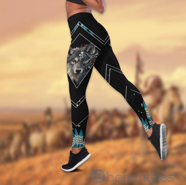 Wild Wolf Native American Tank Top Legging Set Outfit Product Photo