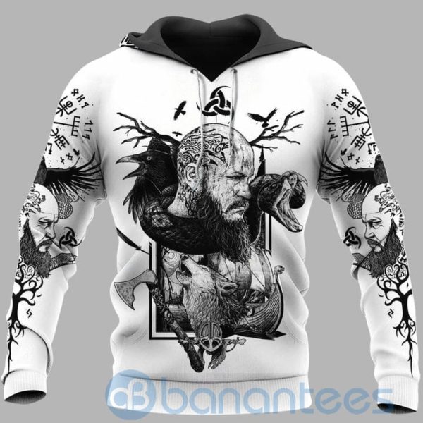 Wolf And Runes Viking Hoodie All Over Printed 3D Hoodie Product Photo