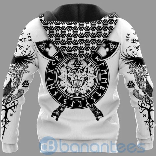 Wolf And Runes Viking Hoodie All Over Printed 3D Hoodie Product Photo