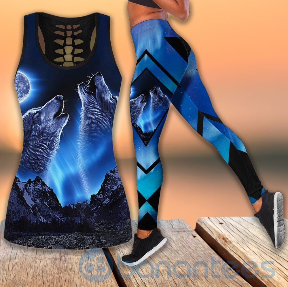 Wolf Moon Tank Top Legging Set Outfit