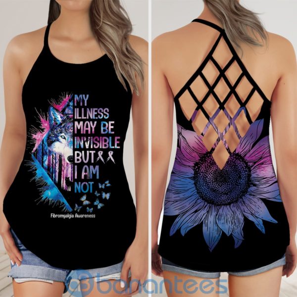 Wolf My Illness May Be Invisible But I Am Criss Cross Tank Top Product Photo