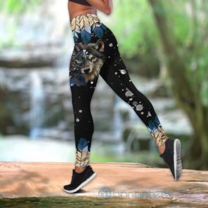 Wolf Native Tank Top Legging Set Outfit Product Photo