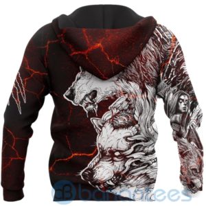 Wolf Thunder Red All Over Printed 3D Hoodie Product Photo