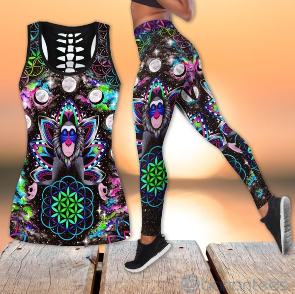 Yoga Astro Rafiki Hollow Tank And Legging Outfit Product Photo