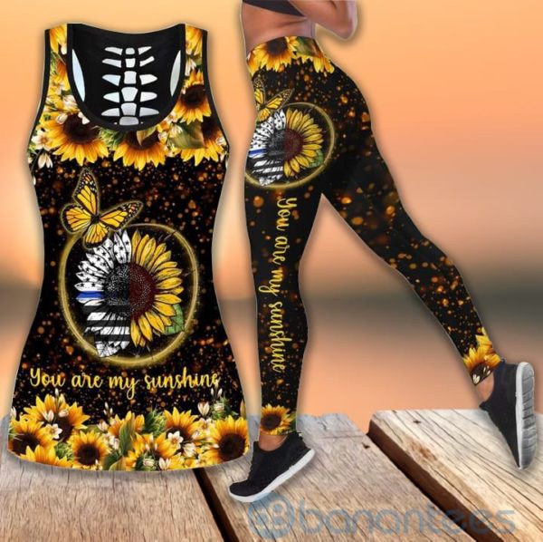 You Are My Sunshine Police Tank Top Legging Set Outfit Product Photo