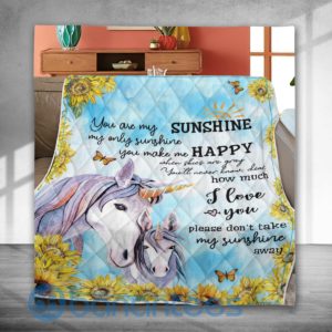 You Are Sunshine Unicorn Quilt Blanket Quilt Product Photo