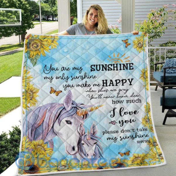 You Are Sunshine Unicorn Quilt Blanket Quilt Product Photo