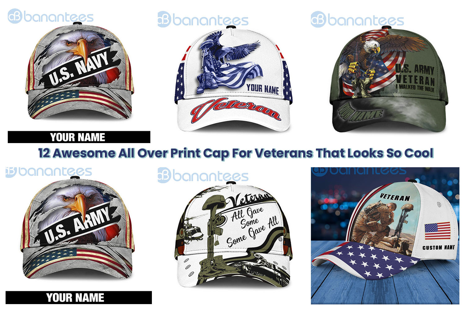 12 Awesome All Over Print Cap For Veterans That Looks So Cool