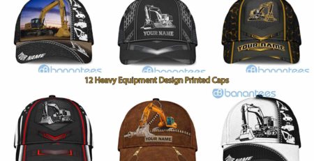 12 Heavy Equipment Design Printed Caps