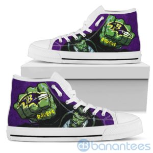 3D Hulk Punch Baltimore Ravens High Top Shoes Product Photo