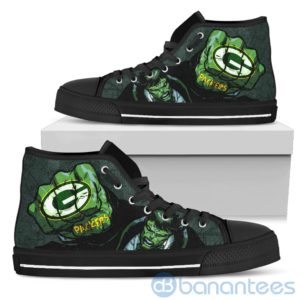 3D Hulk Punch Green Bay Packers High Top Shoes Product Photo