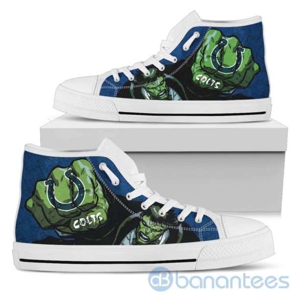 3D Hulk Punch Indianapolis Colts High Top Shoes Product Photo