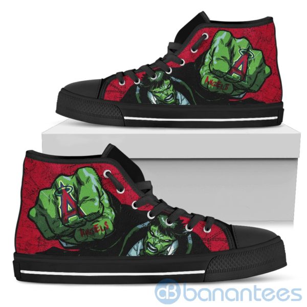 3D Hulk Punch Los Angeles Angels High Top Shoes Product Photo