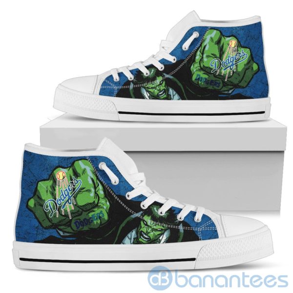 3D Hulk Punch Los Angeles Dodgers High Top Shoes Product Photo