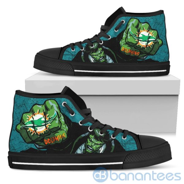3D Hulk Punch Miami Dolphins High Top Shoes Product Photo