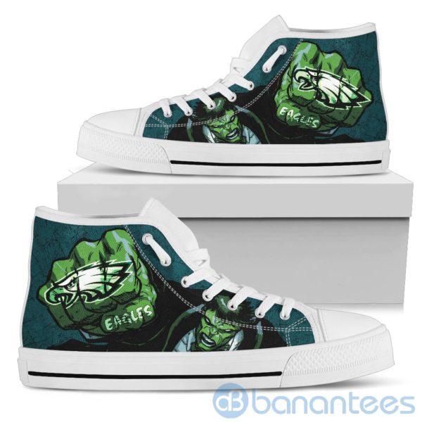 3D Hulk Punch Philadelphia Eagles High Top Shoes Product Photo