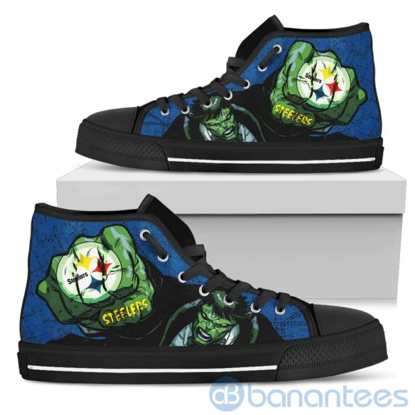 3D Hulk Punch Pittsburgh Steelers High Top Shoes Product Photo