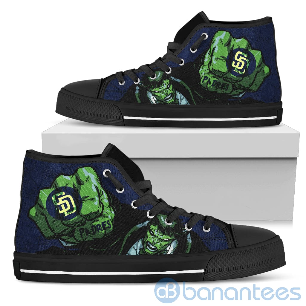 3D Hulk Punch San Diego Padres High Top Shoes