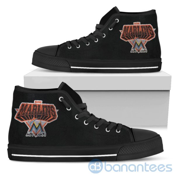 3D Printed Logo Miami Marlins High Top Shoes Product Photo